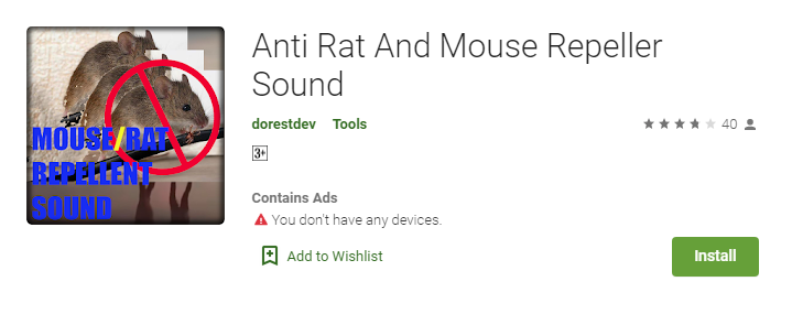 Ứng dụng Rat And Mouse Sound Repeller – phần mềm đuổi chuột trên IOS sử dụng âm thanh động vật