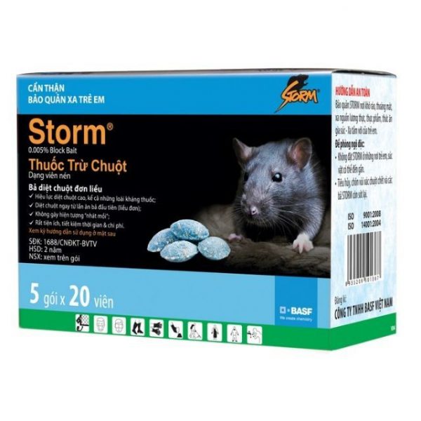 Thuốc diệt chuột Storm - Gói 20 viên (hộp 5 gói )