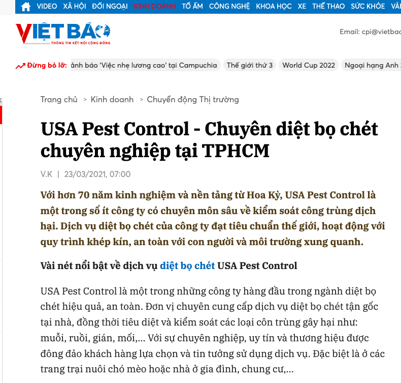 Báo chí nói về USA Pest Control